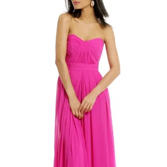 Badgley Mischka Pink Gown Size 0 - Picture 4 of 4